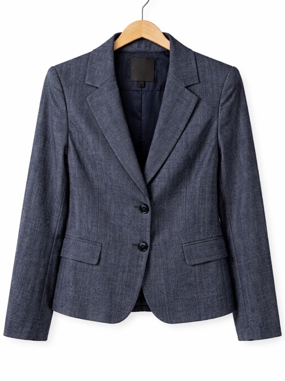 The Limited Women's Dark Navy Denim Look Tailored Blazer Size 6 Boss Babe Office